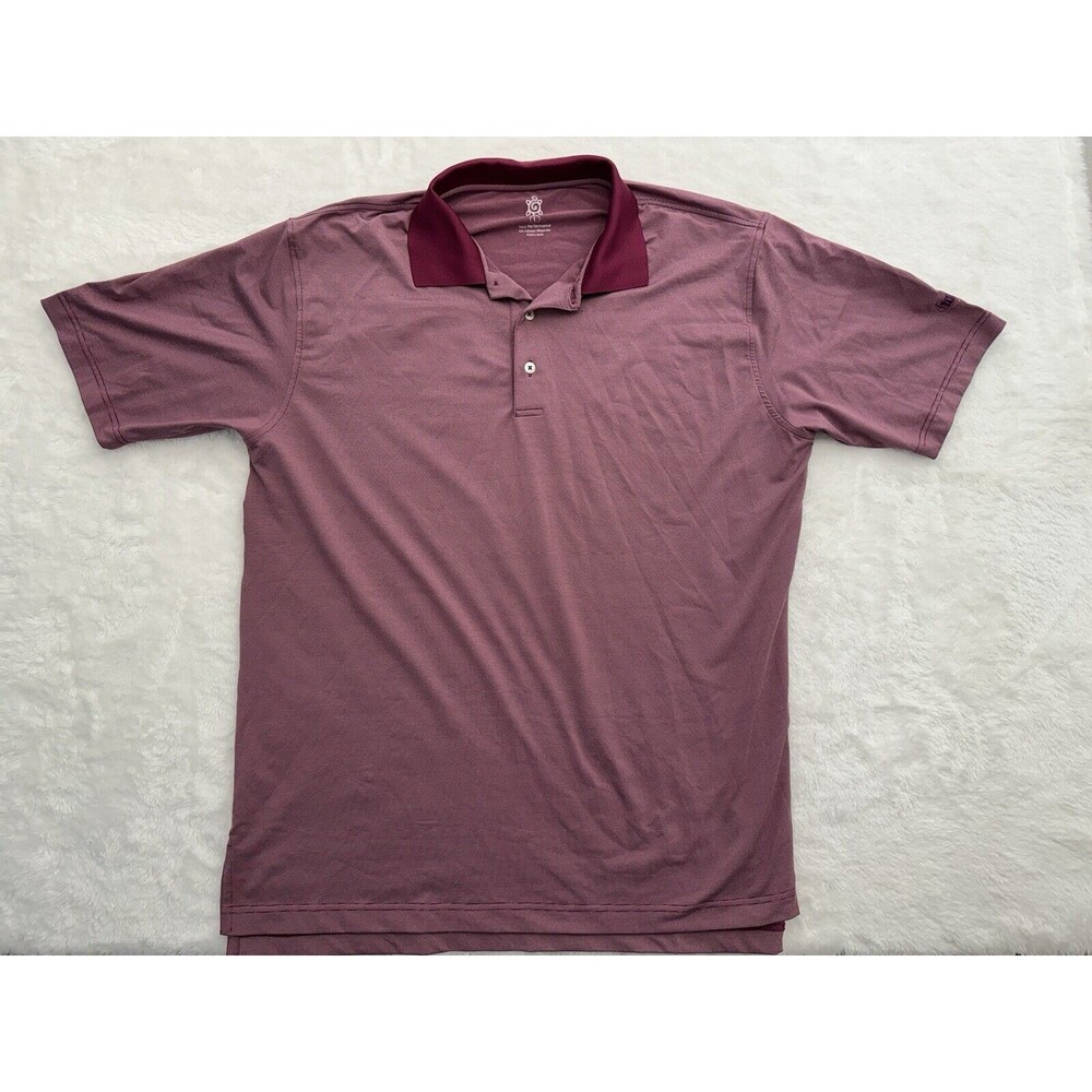 Turtleson Burgundy Golf Polo Shirt Mens Tour Performance Size Large - Picture 2 of 6